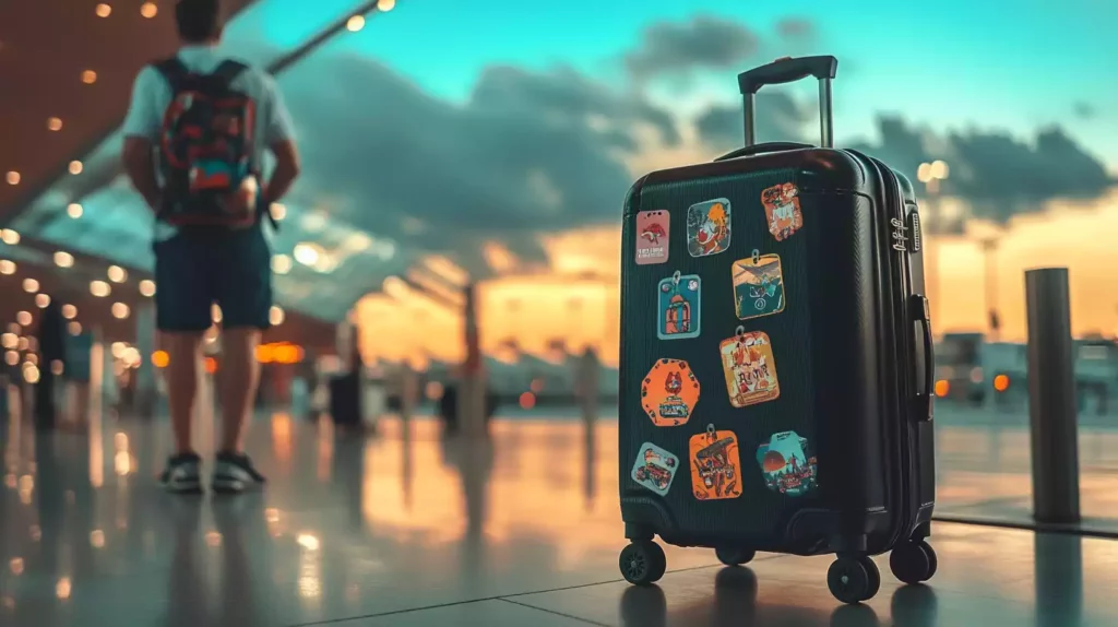 une valise dans un aeroport au maroc avant de passer la douane
