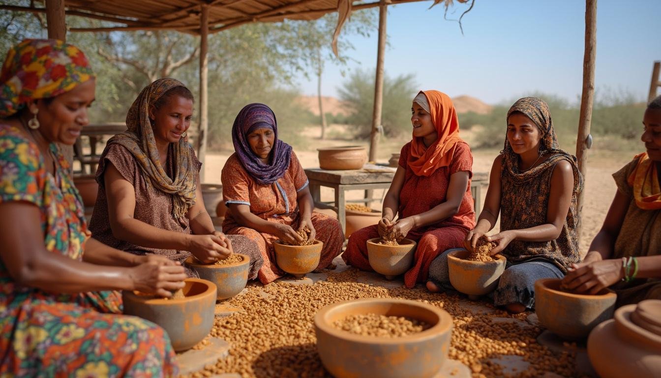 Au Maroc, des femmes unies en coopĂ©ratives face Ă la demande mondiale d'huile d'argan 2 au maroc, des femmes sâorganisent en coopĂ©ratives pour rĂ©pondre Ă la forte demande mondiale dâhuile dâargan, valorisant leur savoir-faire tout en soutenant le dĂ©veloppement local.