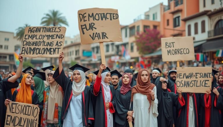 Les jeunes Marocains en action : 'La revendication des diplômés sans emploi, une spécificité marocaine ! 6 découvrez comment les jeunes marocains diplômés sans emploi s'organisent et revendiquent leurs droits, une dynamique sociale unique au maroc qui met en lumière les défis du marché du travail et les aspirations d'une nouvelle génération.