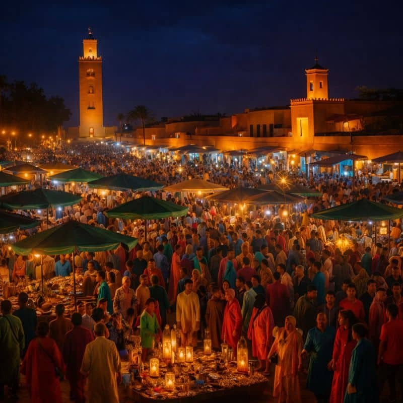le marché de marakesh de nuit