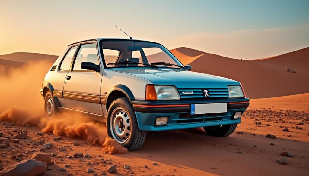 À bord d'une Peugeot 205, ils s'apprêtent à réaliser un rêve fou : traverser 4 000 km jusqu'au désert marocain 1 à bord d'une peugeot 205, embarquez pour une aventure unique de 4 000 km jusqu'au désert marocain, où un rêve fou devient réalité.