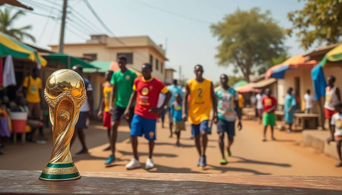 découvrez l'émotion et la fierté des sénégalais célébrant leur victoire à la coupe d'afrique des nations en exposant fièrement leur trophée au centre-ville.