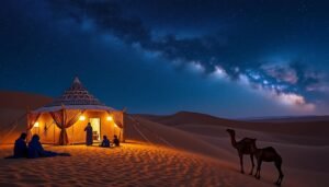 plongez dans l'enchantement d'une nuit étoilée au cœur du désert marocain et vivez une expérience inoubliable entre sable, traditions et sérénité.